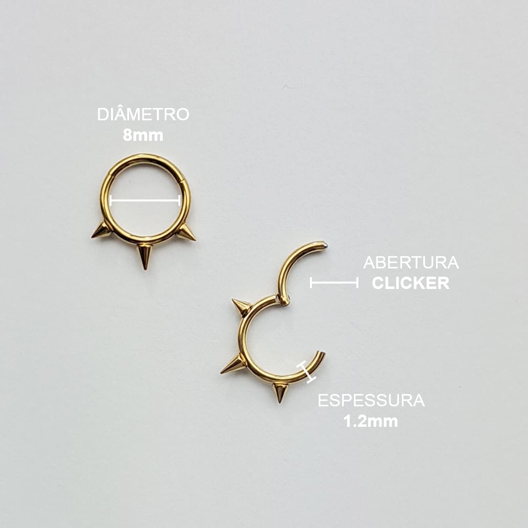 Piercing Articulado Spike Aço Cirúrgico