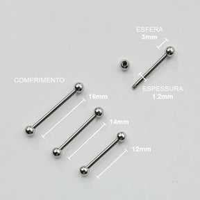 Piercing Mamilo Barbell Aço Cirúrgico