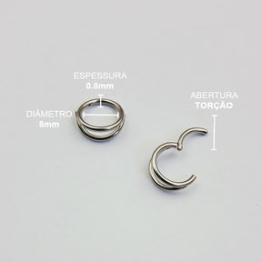 Piercing Clicker Duplo Aço Cirúrgico