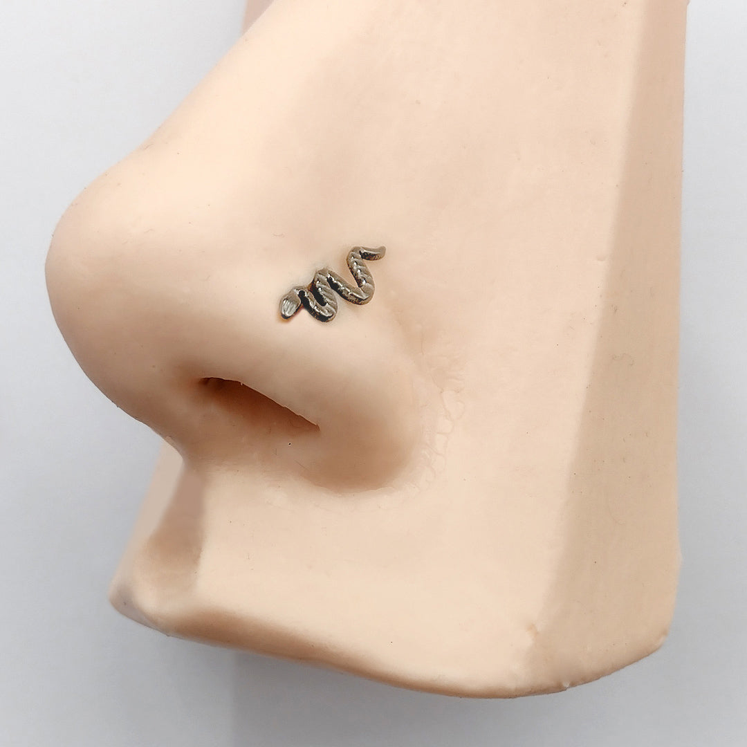 Piercing Orelha Nariz Tragus Labret Cobra Titânio