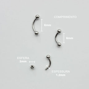 Piercing Sobrancelha Labret Aço Cirúrgico
