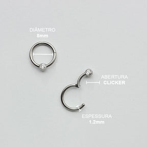 Piercing Captive Segmentado Aço Cirúrgico