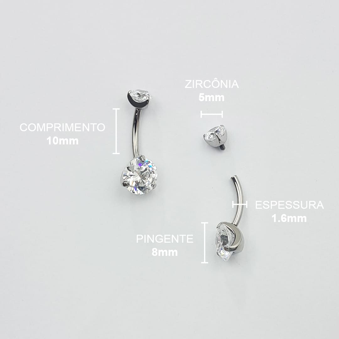 Piercing Umbigo Zircônia Titânio