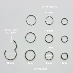 Piercing Argola Articulada Titânio