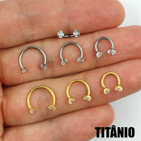 Piercing Ferradura Zirconia Titânio