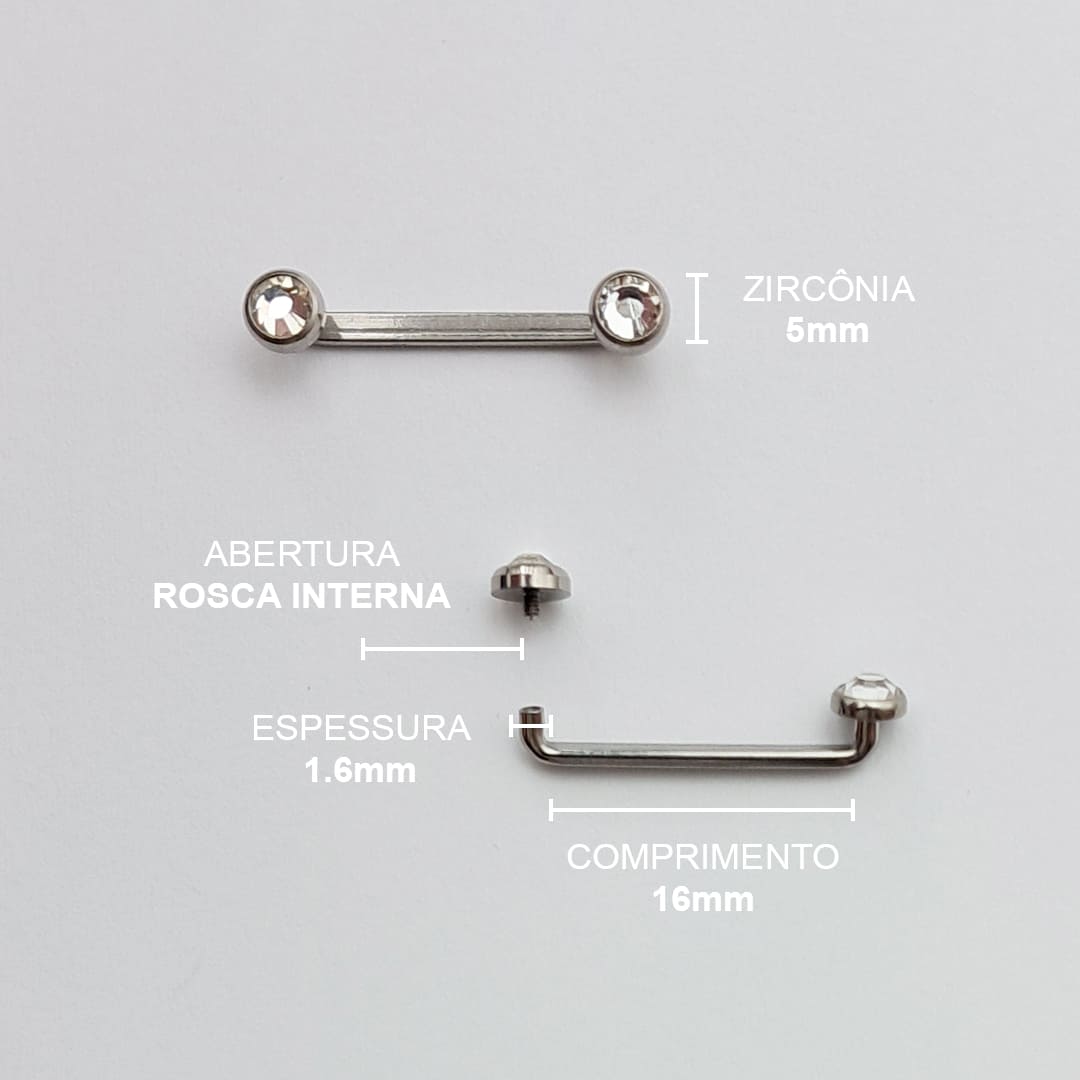 Piercing Umbigo Surface Zircônia Titânio