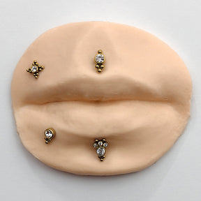 Piercing Orelha Nariz Tragus Labret Zircônia Aço Cirúrgico Dourado