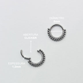 Piercing Segmentado Zircônia Bolinhas Titânio