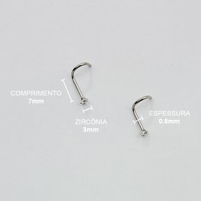 Piercing Nariz Zircônia Aço Cirúrgico