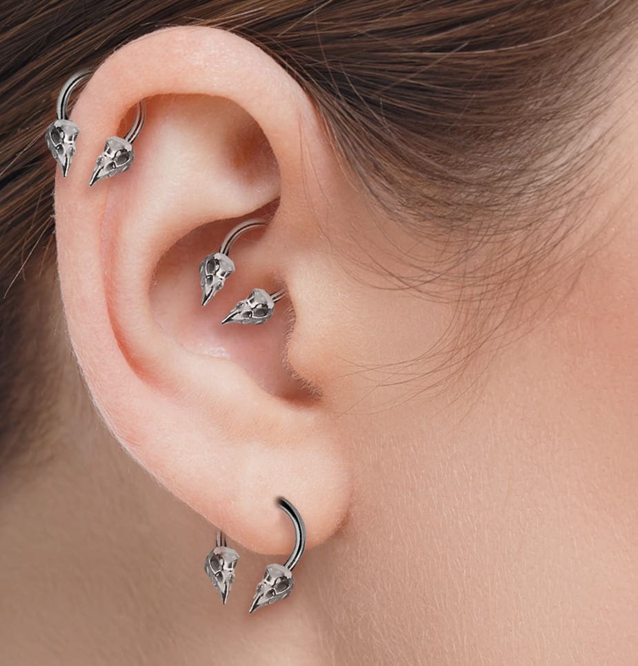 Piercing Ferradura Corvo Titânio