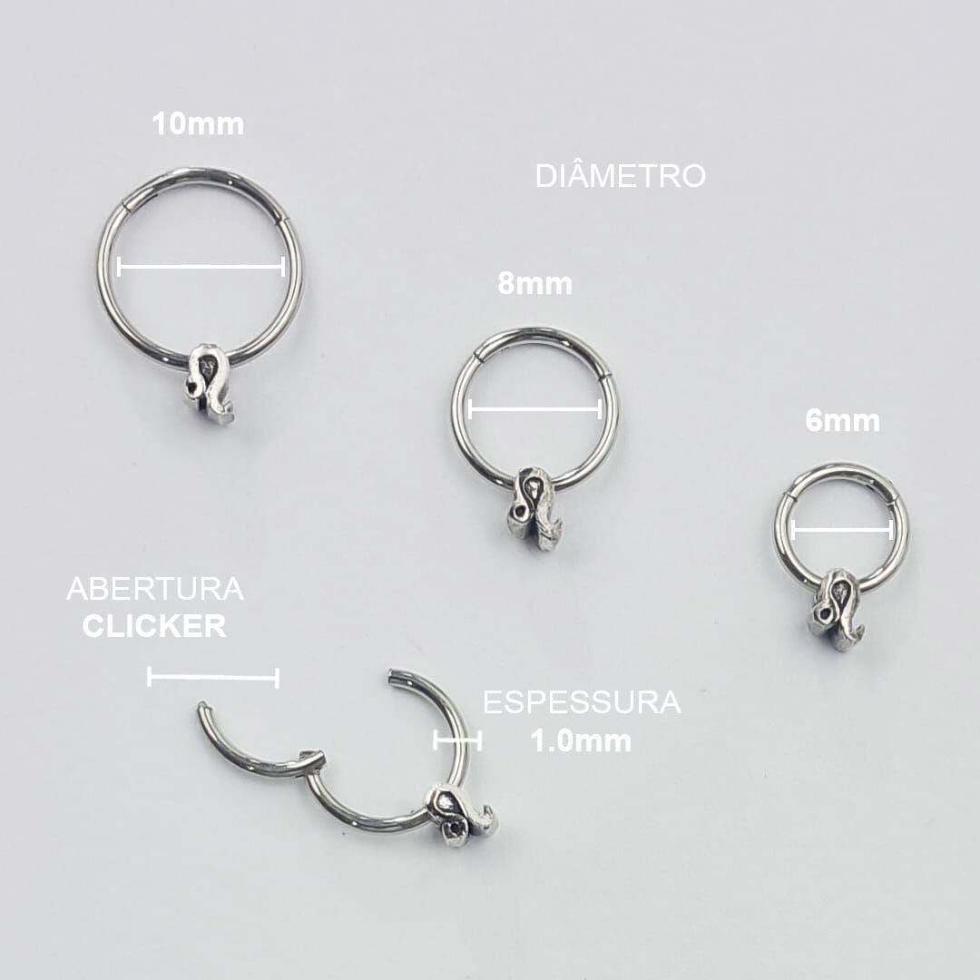 Piercing Clicker Articulado Signos Aço Cirúrgico