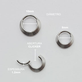 Piercing Articulado Septo Daith Triplo Aço Cirúrgico