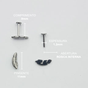 Piercing Orelha Nariz Tragus Labret Pena Titânio