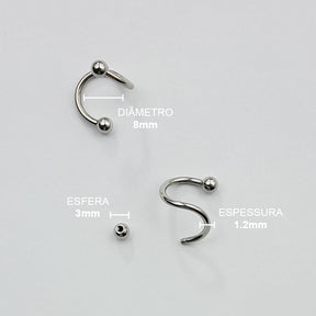 Piercing Twister Esfera Aço Cirúrgico