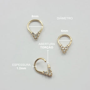 Piercing Septo Daith Triangular Zircônias