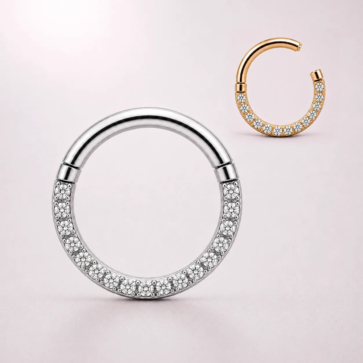 Piercing Clicker Argola Zirconia Titânio