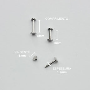 Piercing Orelha Nariz Tragus Labret Coracao Aço Cirúrgico