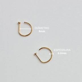 Piercing Argola Nariz D-Ring Titânio